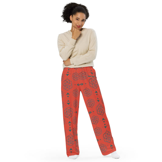 All-over print unisex wide-leg pants. MANDALA.