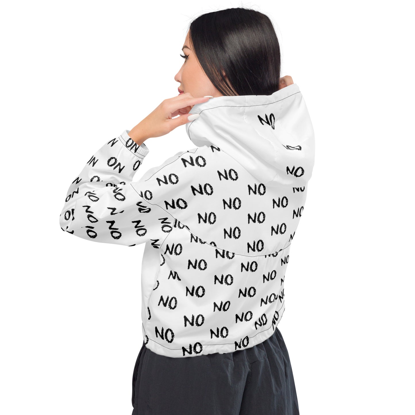 Women’s cropped water-resistant windbreaker. REBEL MIND.