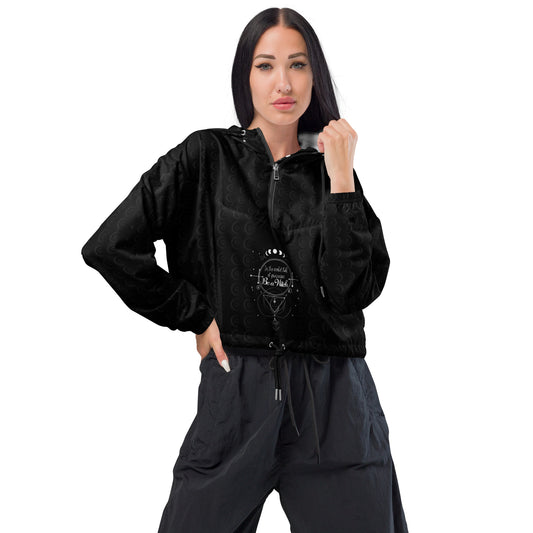 UNDER THE INFLUENCE. Women’s cropped water resistant windbreaker. BE A WITCH.