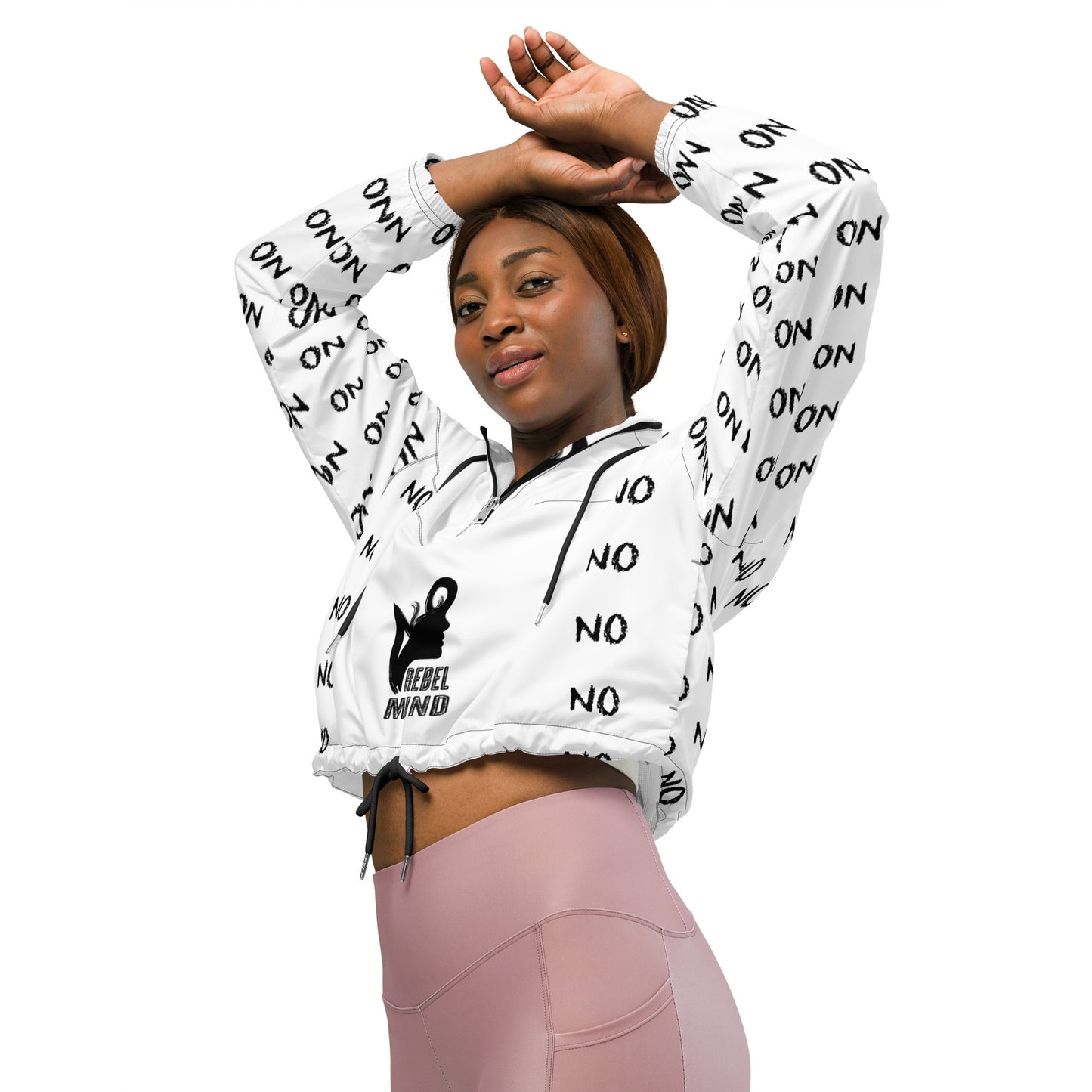 Women’s cropped water-resistant windbreaker. REBEL MIND.