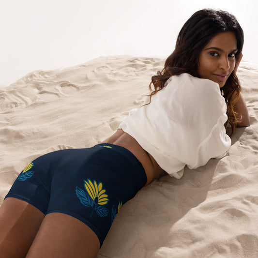 FLOWER POWER. Yoga Shorts. High waist.