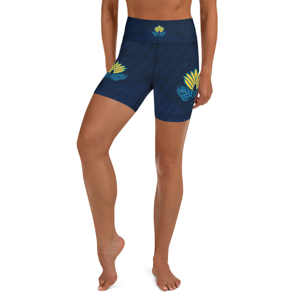 FLOWER POWER. Yoga Shorts. High waist.