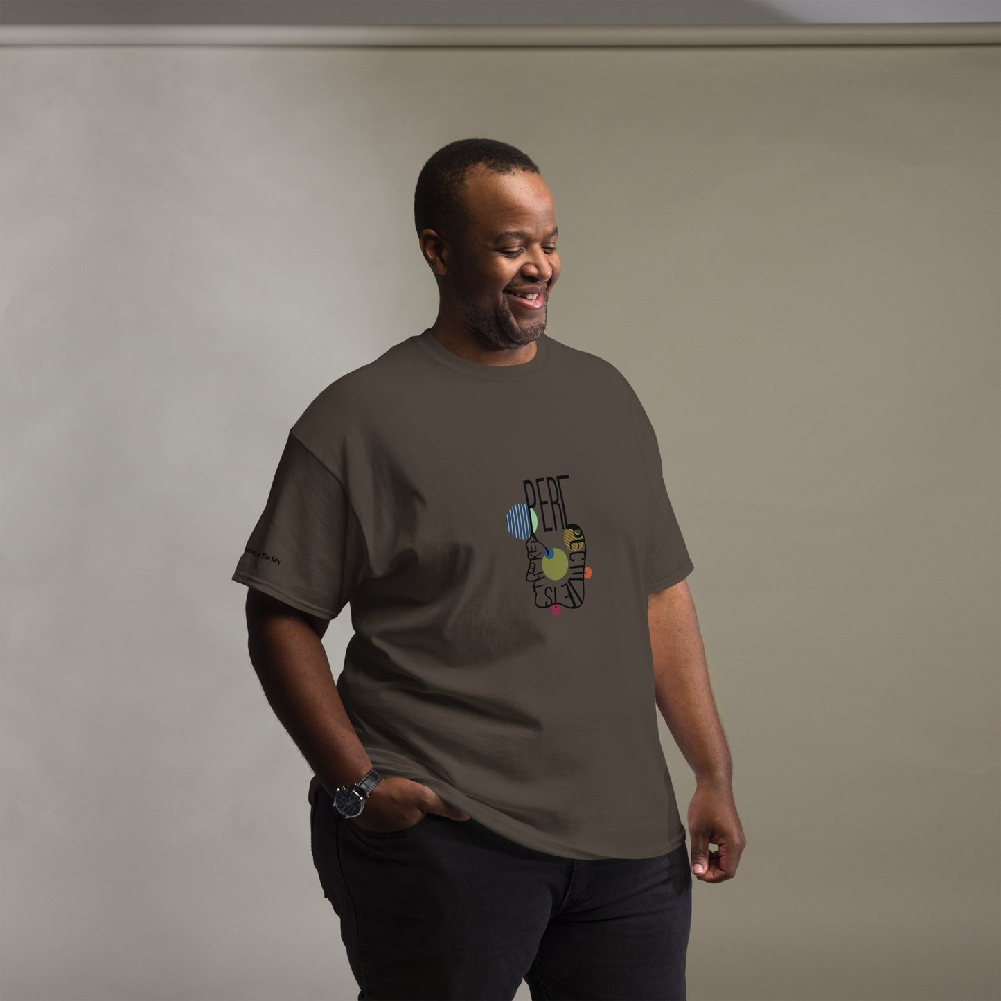 ATTITUDE. Men's classic tee. PERSPECTIVE IS THE KEY.
