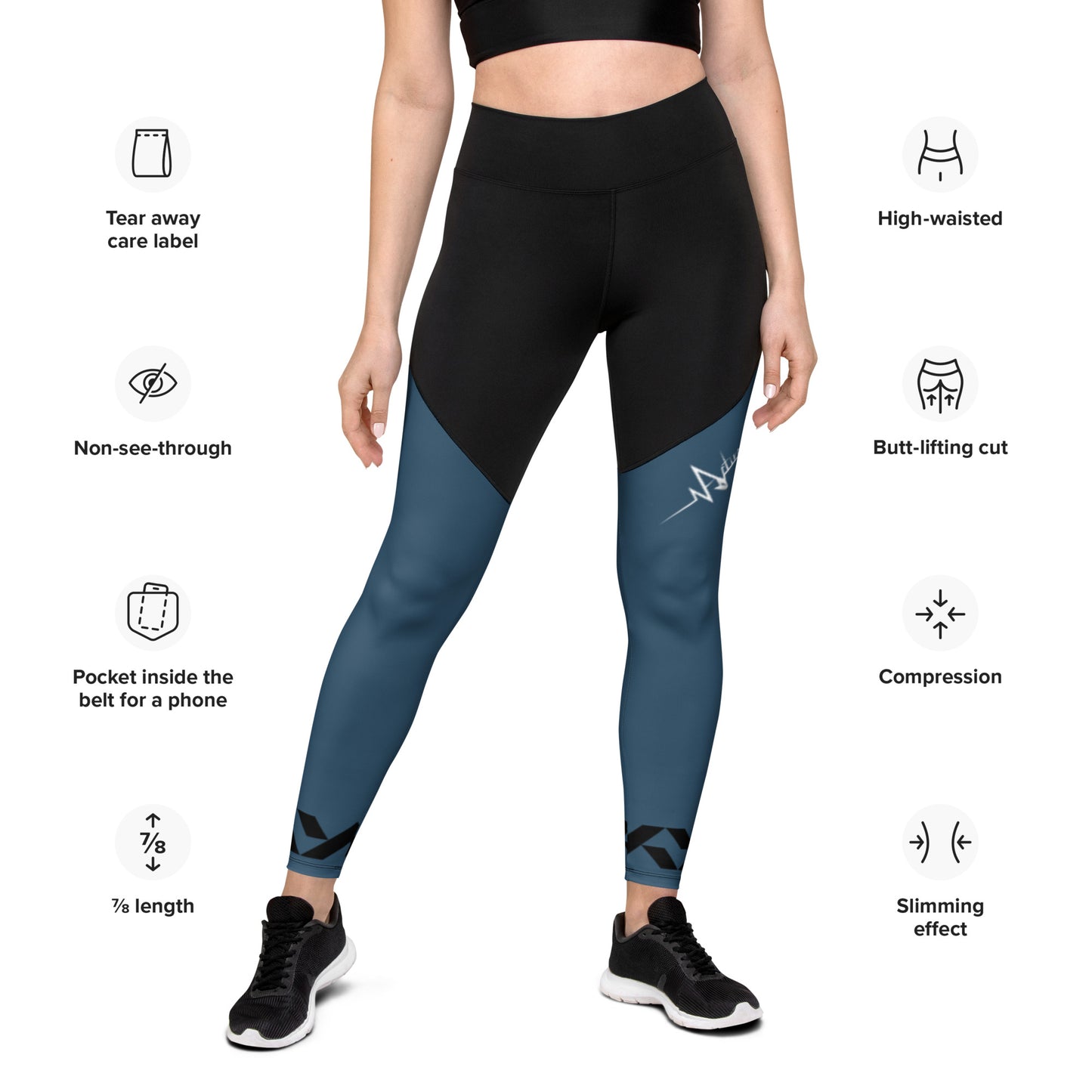 ACTIVE! Sports Leggings. Slimming, butt-lifting, high-waisted, with pocket.