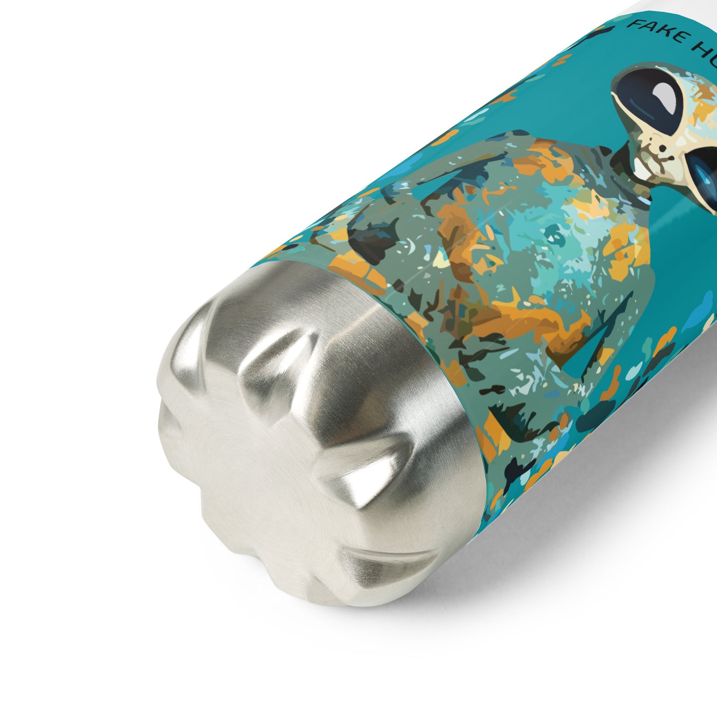 OUT OF SPACE. Stainless steel water bottle 500ml. FAKE HuMAN BEING.