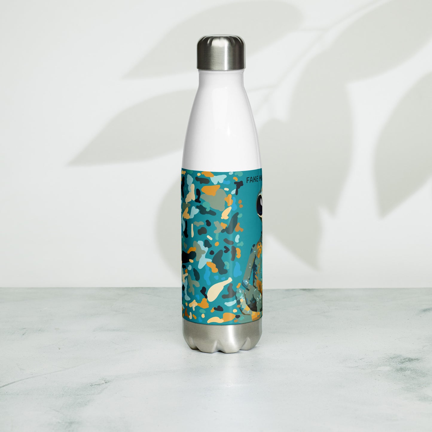 OUT OF SPACE. Stainless steel water bottle 500ml. FAKE HuMAN BEING.