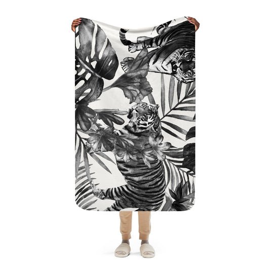 ANIMAL INSTINCT. Sherpa blanket. TIGERS.