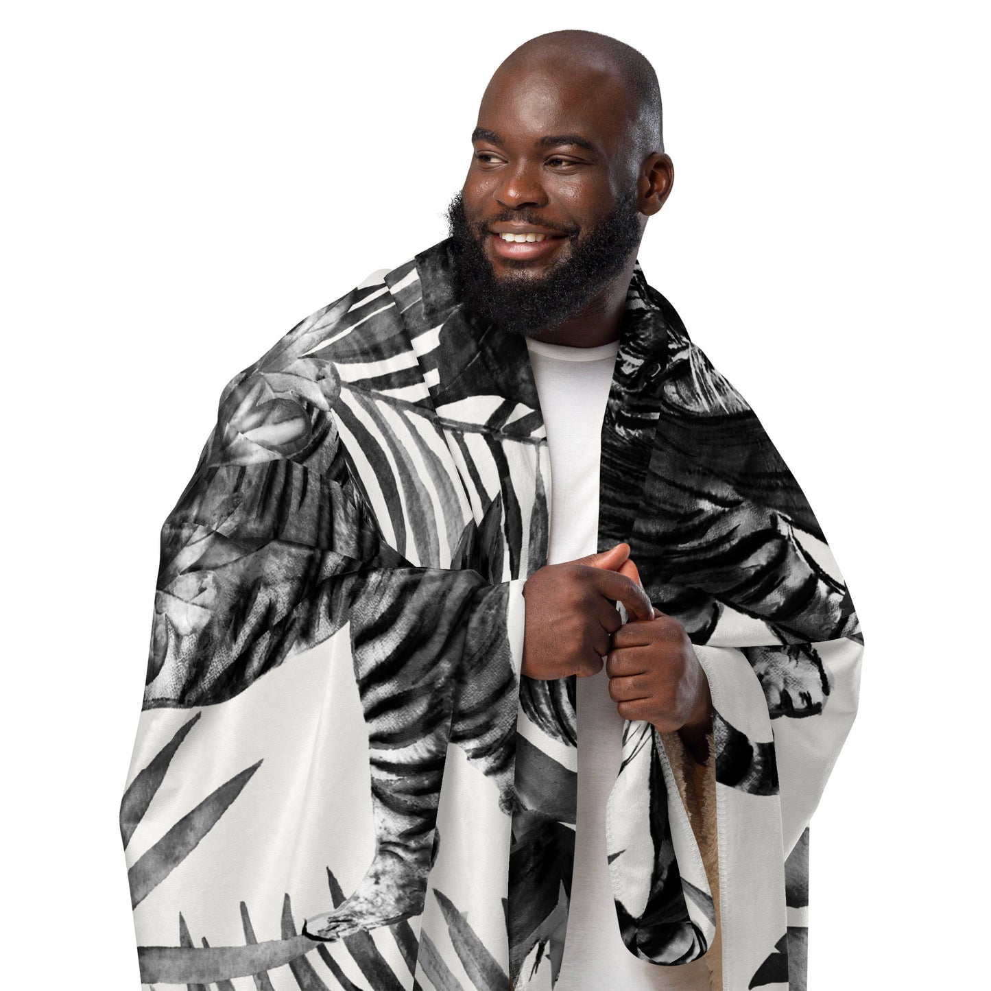 ANIMAL INSTINCT. Sherpa blanket. TIGERS.