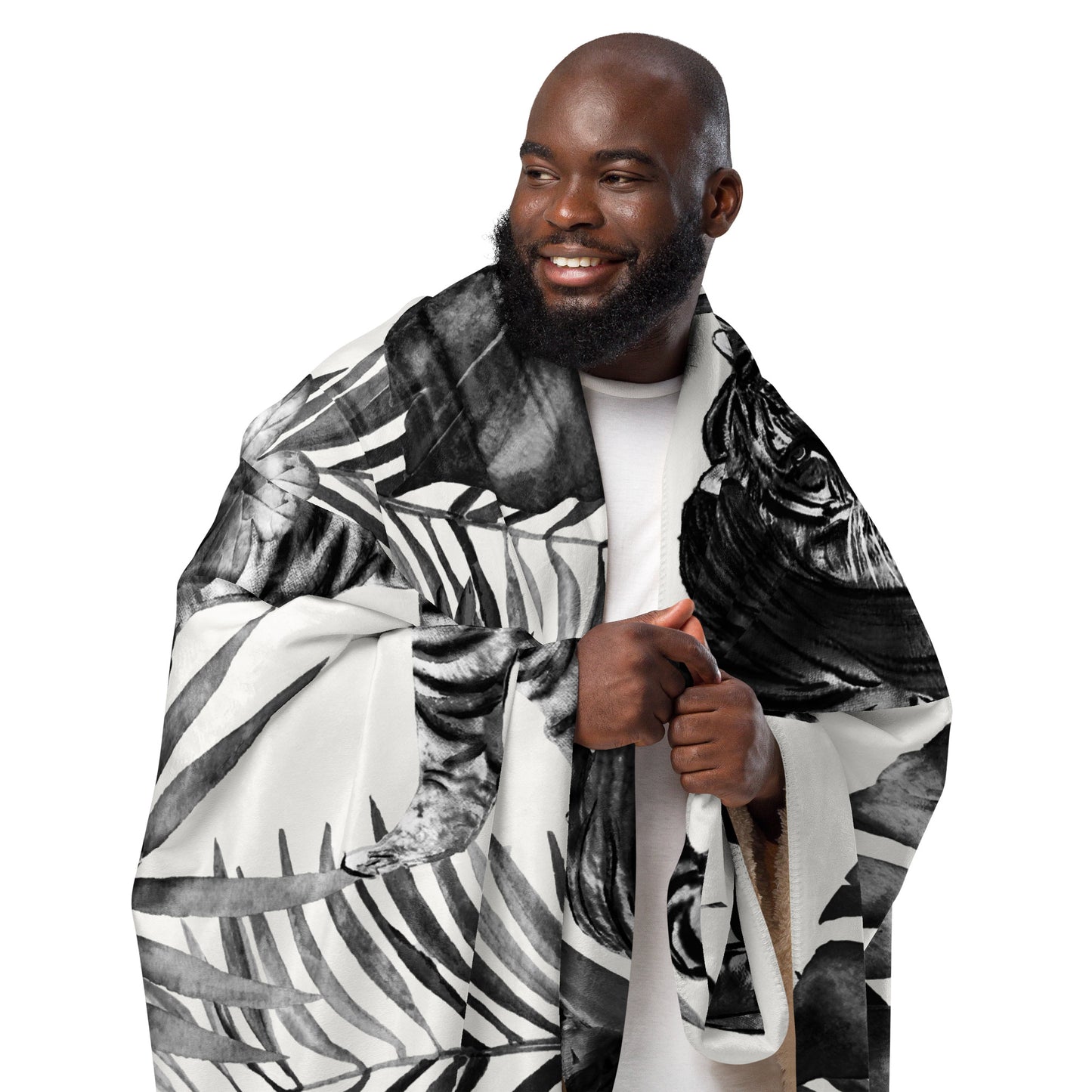 ANIMAL INSTINCT. Sherpa blanket. TIGERS.