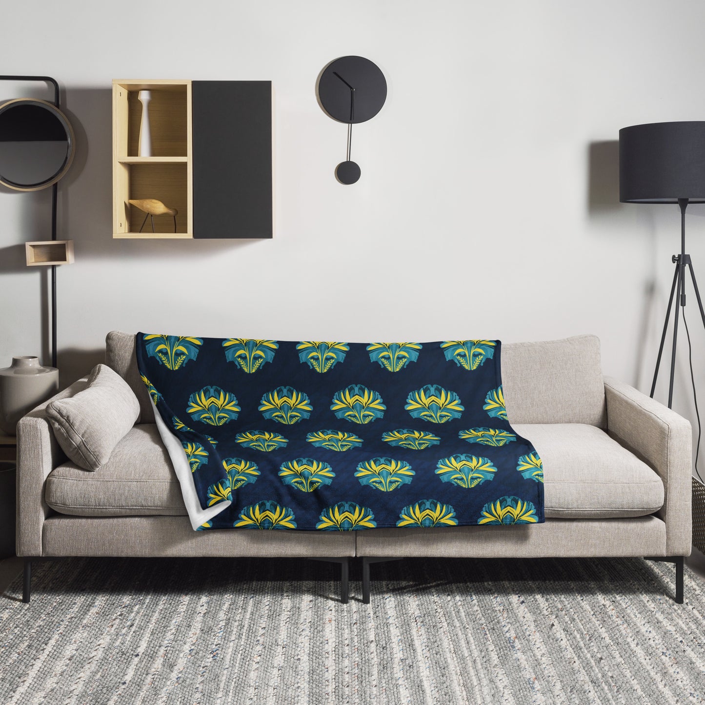 VIBE TRIBE. Throw Blanket. Pachamama. Dark blue.