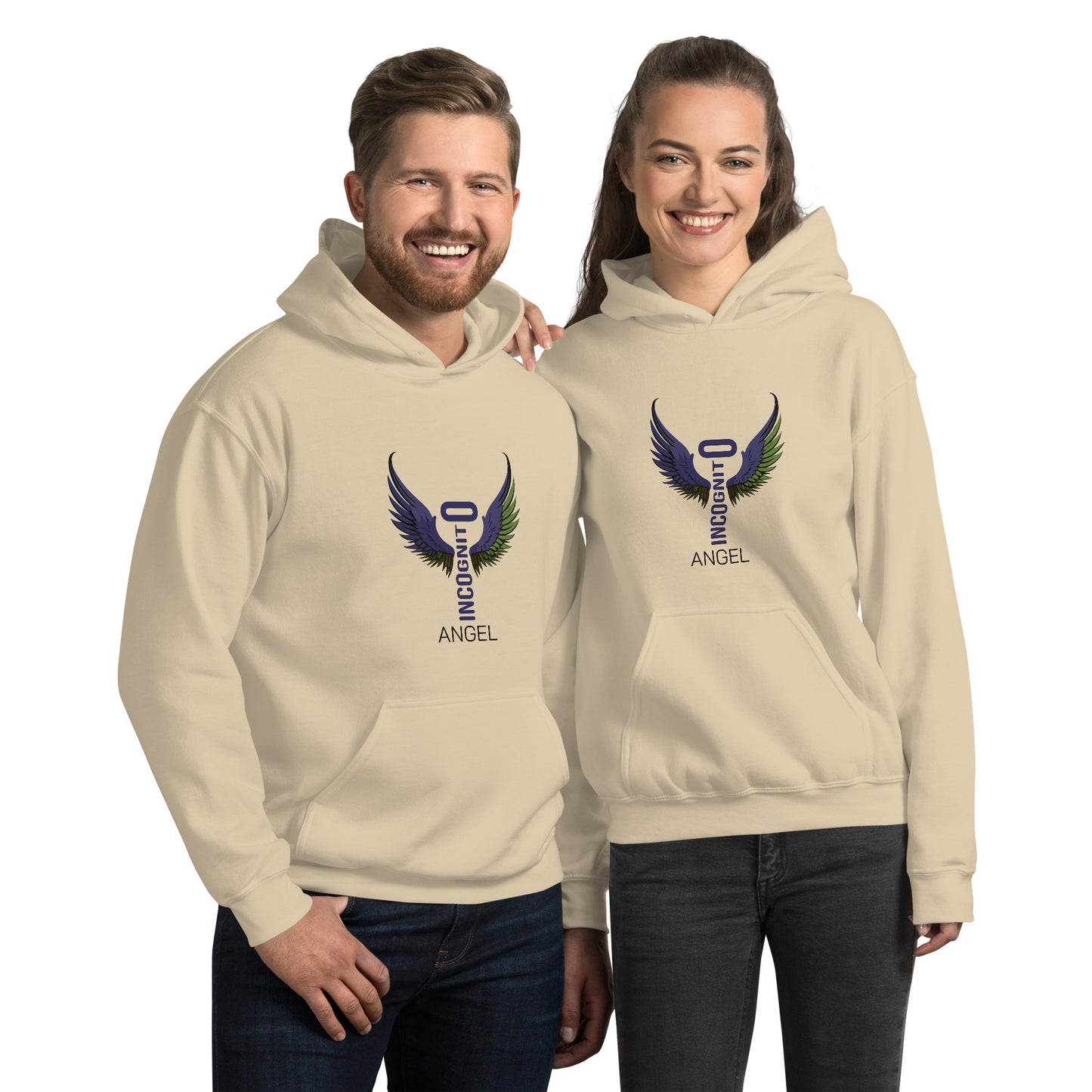 ATTITUDE. Unisex Printed Hoodie. ANGEL INCOGNITO.