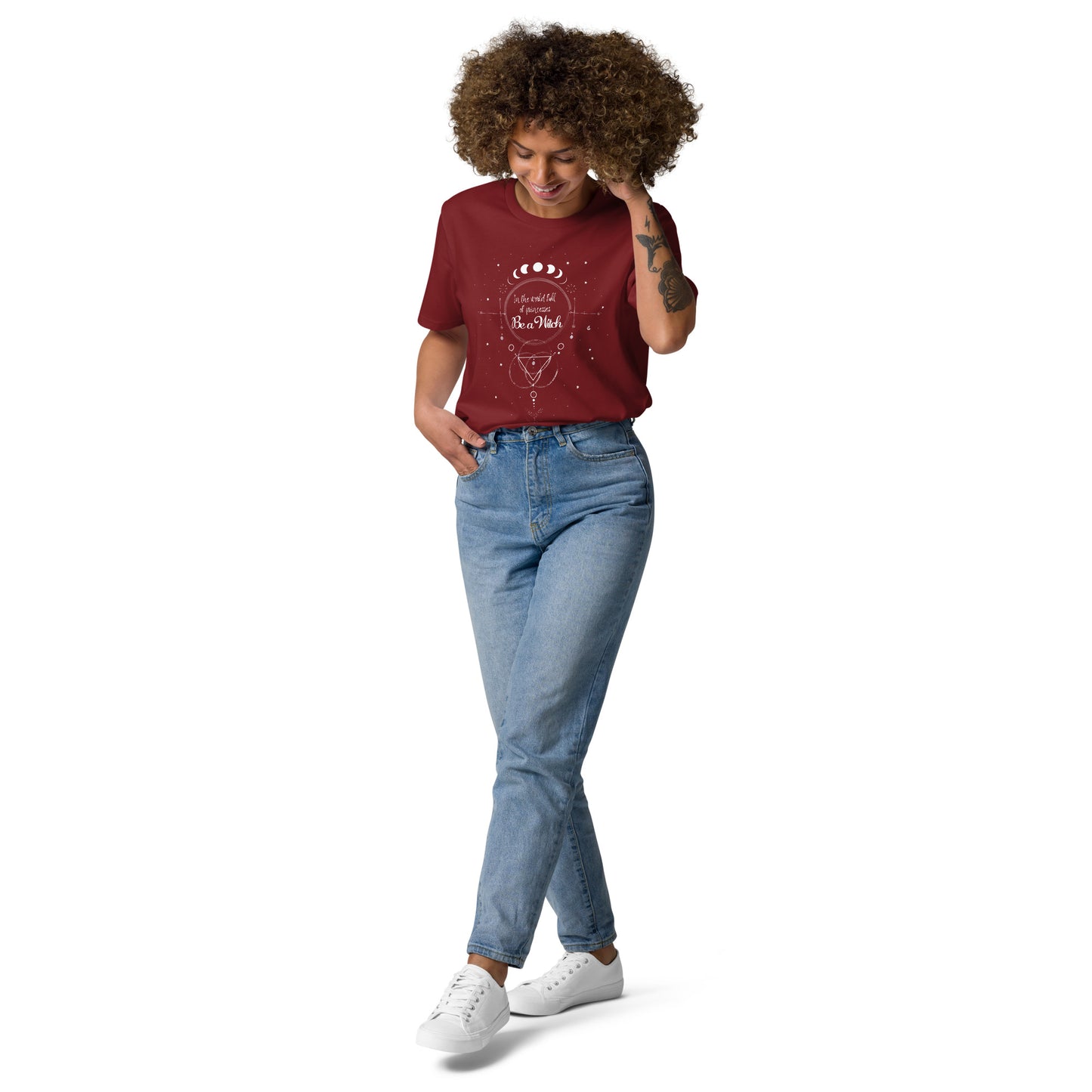 UNDER THE INFLUENCE. Unisex organic cotton t-shirt. BE A WITCH.