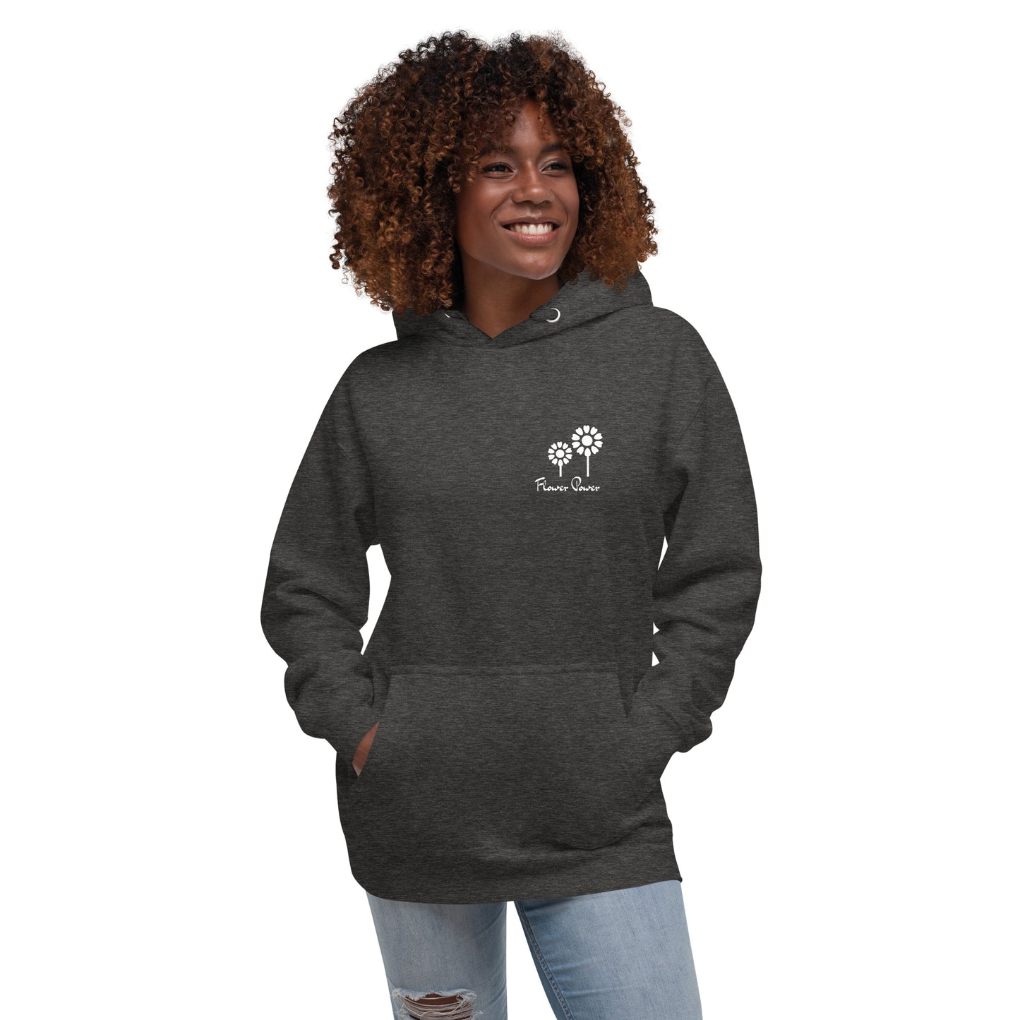 FLOWER POWER! Unisex Hoodie, Flowers, front pocket.