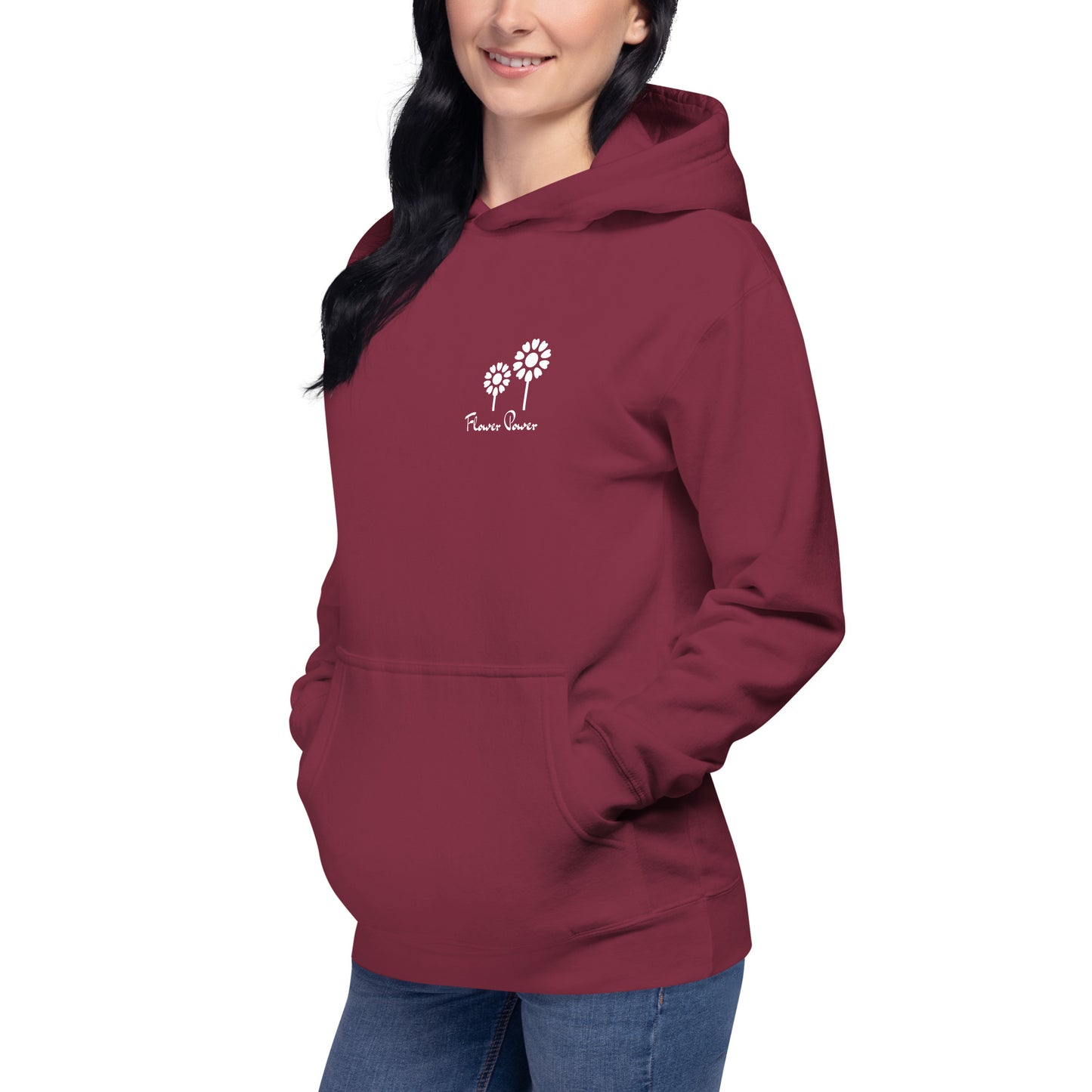 FLOWER POWER! Unisex Hoodie, Flowers, front pocket.