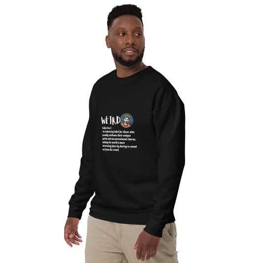 LABELLED. Unisex Premium Sweatshirt. WEIRD.