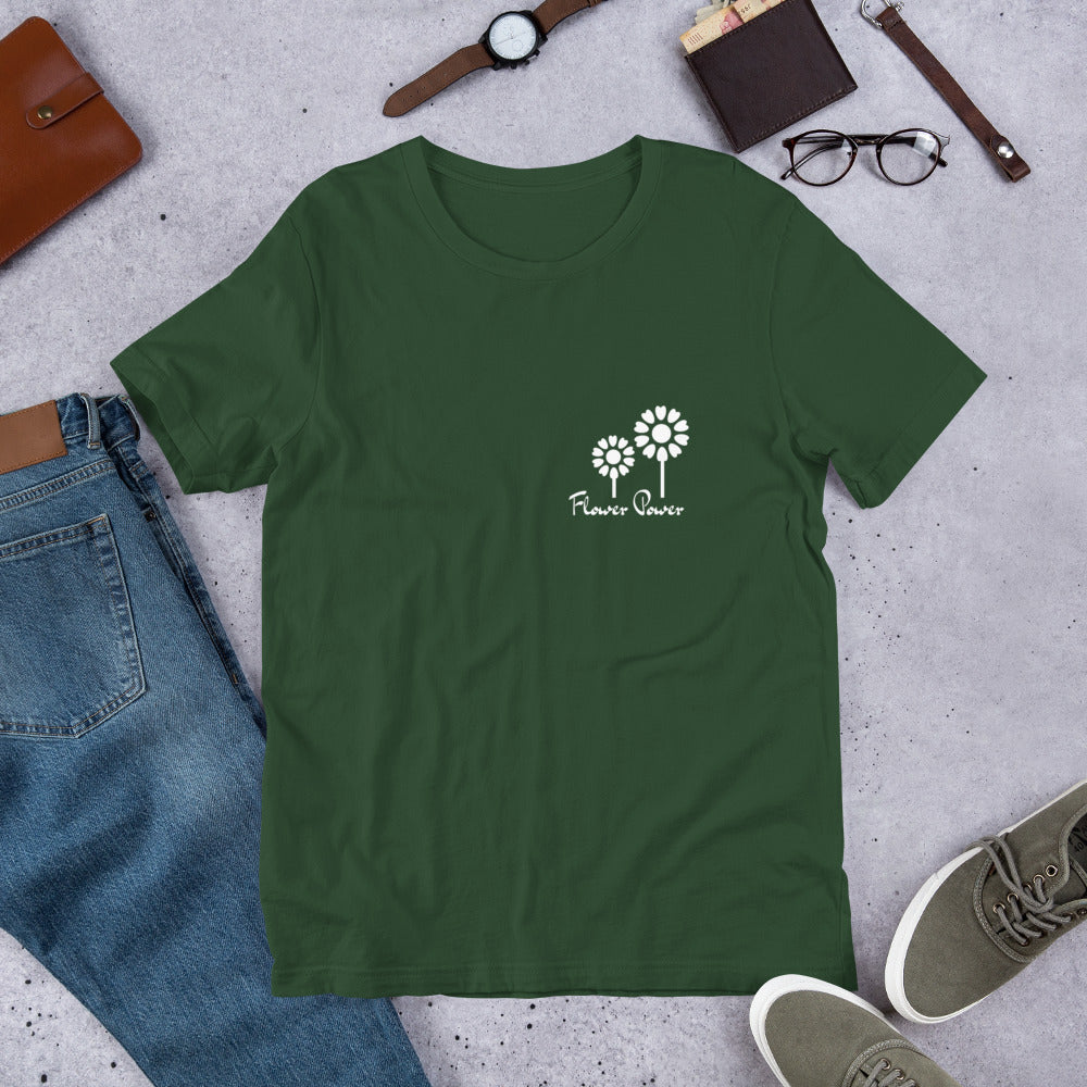 FLOWER POWER! Unisex t-shirt, many colours.