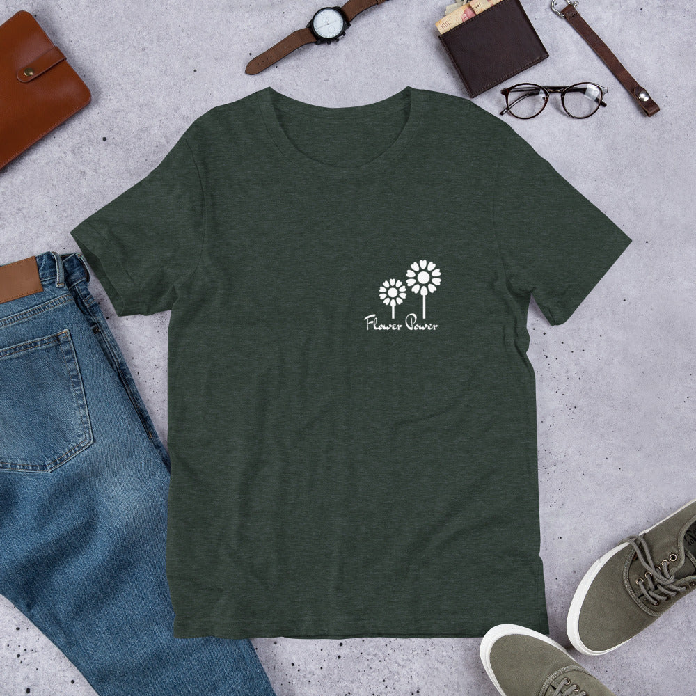 FLOWER POWER! Unisex t-shirt, many colours.