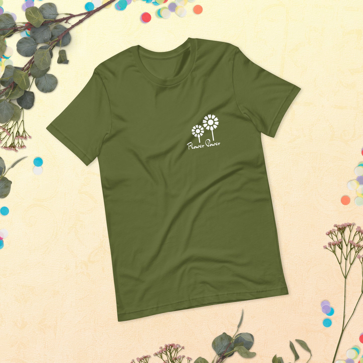 FLOWER POWER! Unisex t-shirt, many colours.