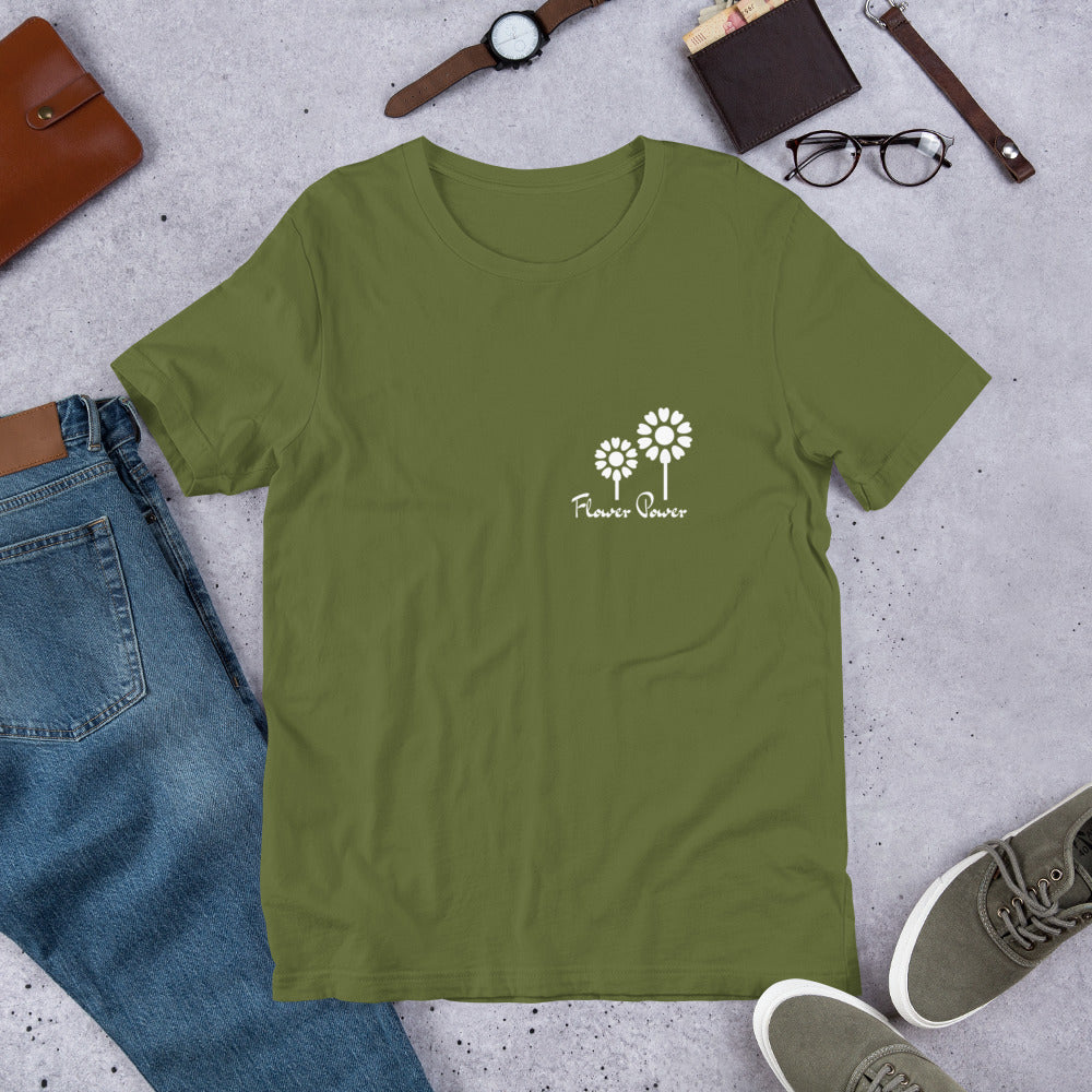 FLOWER POWER! Unisex t-shirt, many colours.