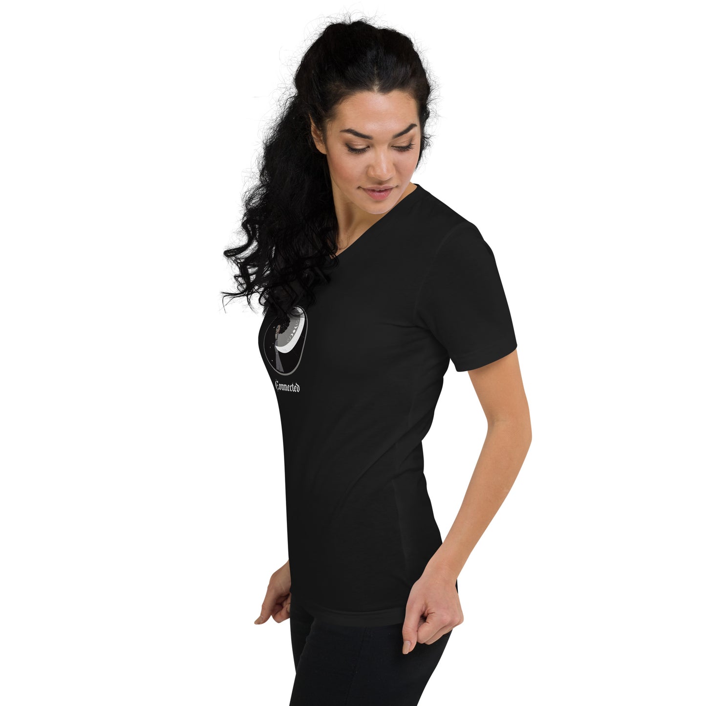UNDER THE INFLUENCE. Unisex Short Sleeve V-Neck T-Shirt. CONNECTED.