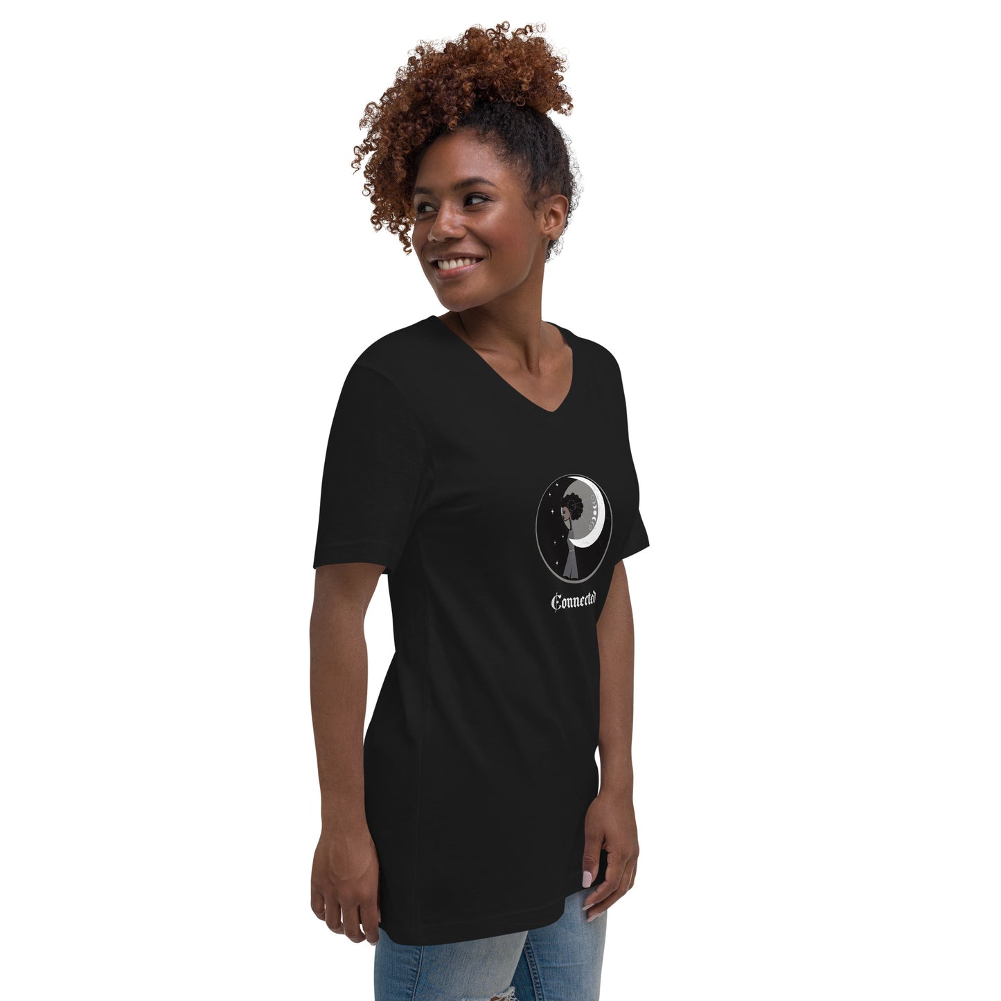 UNDER THE INFLUENCE. Unisex Short Sleeve V-Neck T-Shirt. CONNECTED.