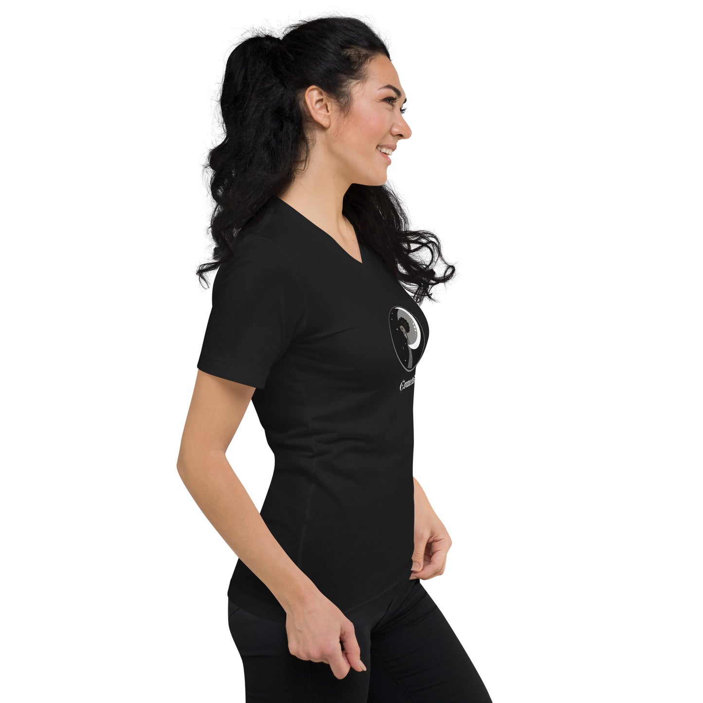 UNDER THE INFLUENCE. Unisex Short Sleeve V-Neck T-Shirt. CONNECTED.
