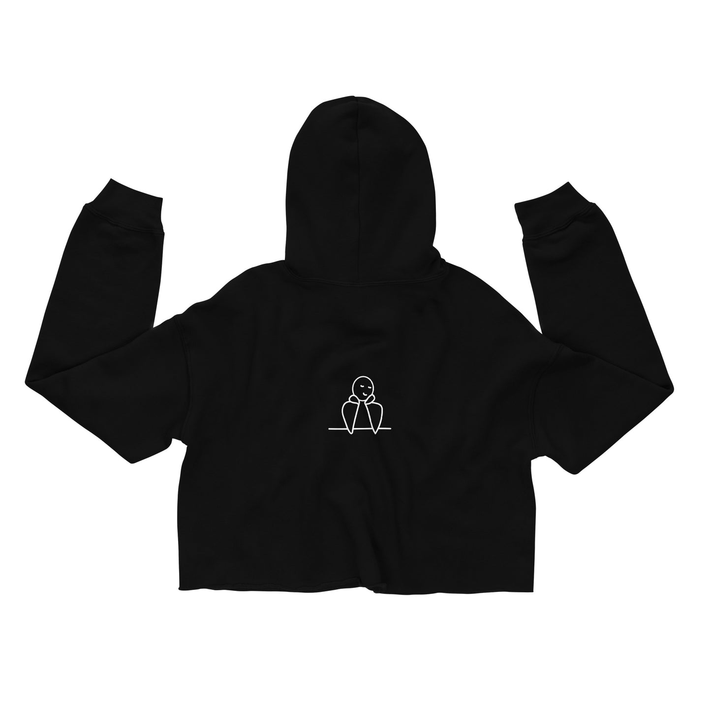 ATTITUDE. BE KIND. Designed Crop Hoodie. Black, grey.
