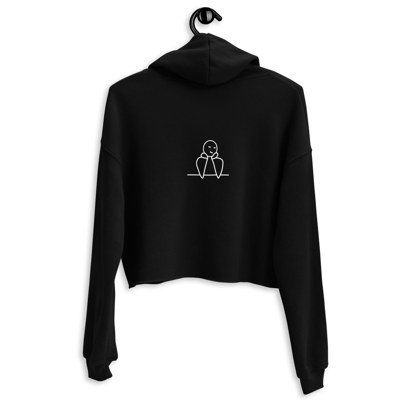 ATTITUDE. BE KIND. Designed Crop Hoodie. Black, grey.
