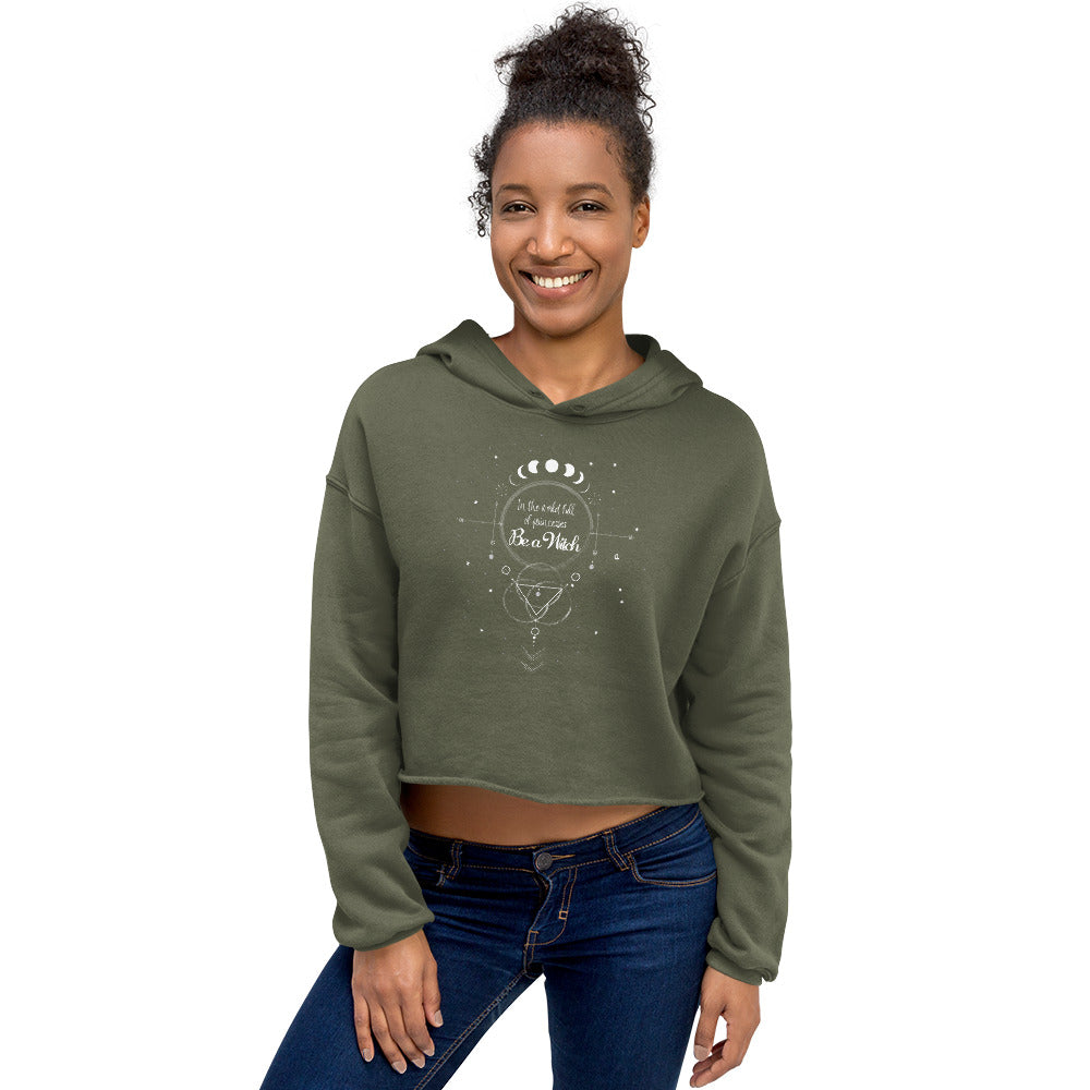 UNDER THE INFLUENCE. Crop Hoodie. BE A WITCH.