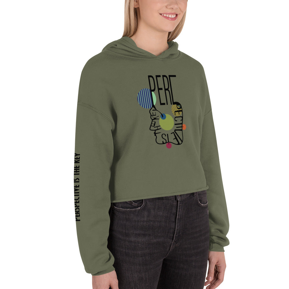 ATTITUDE. Crop Hoodie. PERSPECTIVE IS THE KEY.