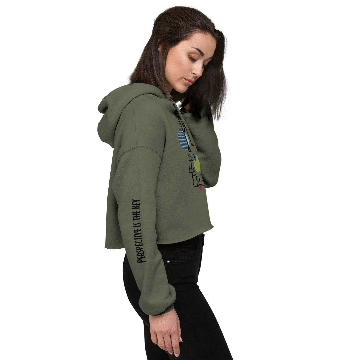 ATTITUDE. Crop Hoodie. PERSPECTIVE IS THE KEY.