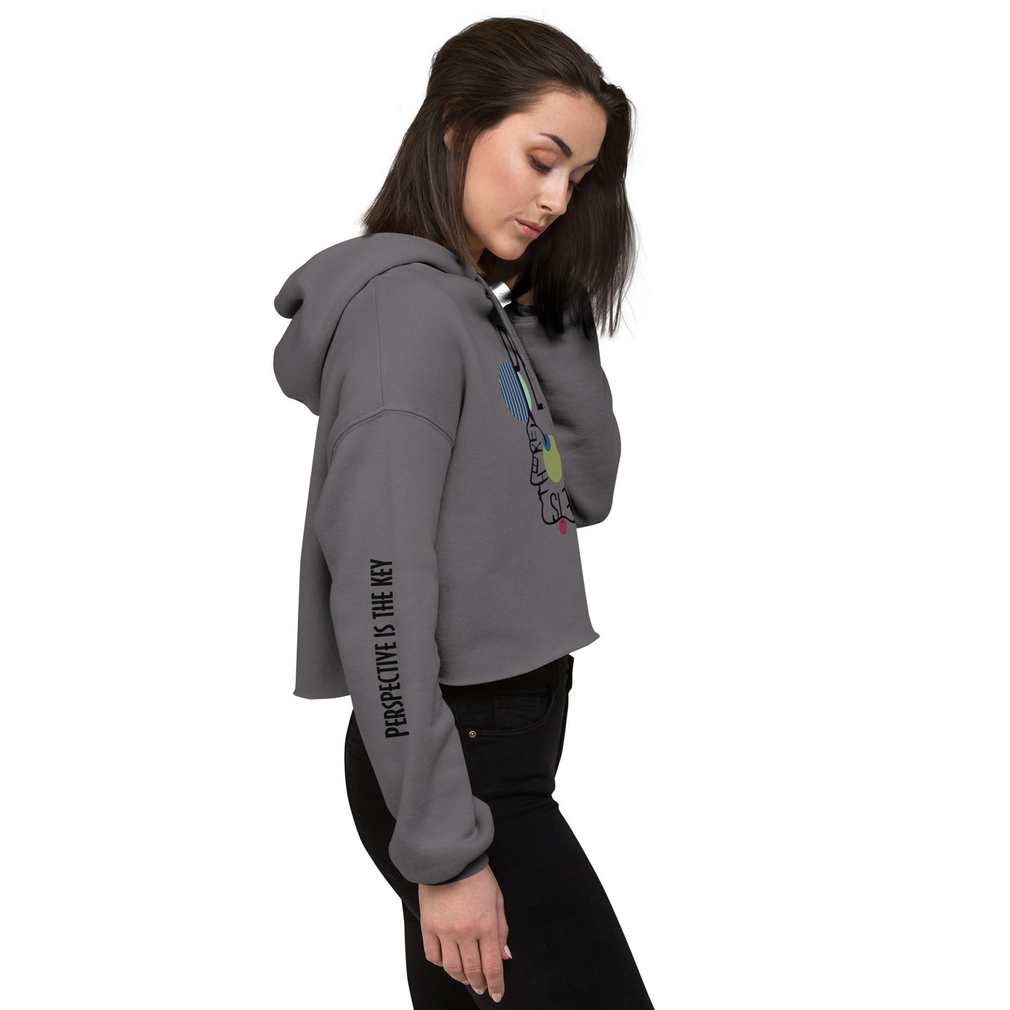 ATTITUDE. Crop Hoodie. PERSPECTIVE IS THE KEY.