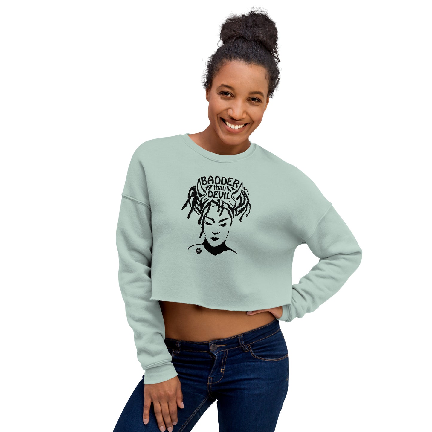 ATTITUDE. Crop Sweatshirt, women. BADDER THAN DEVIL.