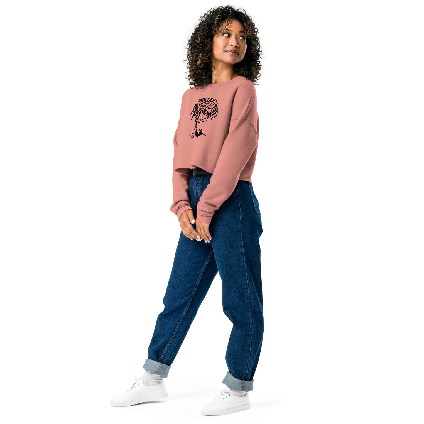 ATTITUDE. Crop Sweatshirt, women. BADDER THAN DEVIL.