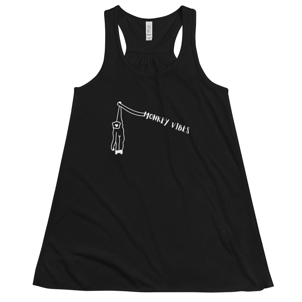 ANIMAL INSTINCT. Women's Flowy Racerback Tank. MONKEY VIBES.