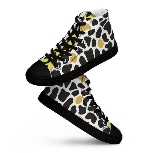 ANIMAL INSTINCT. Women’s high top canvas shoes. Wild cat.