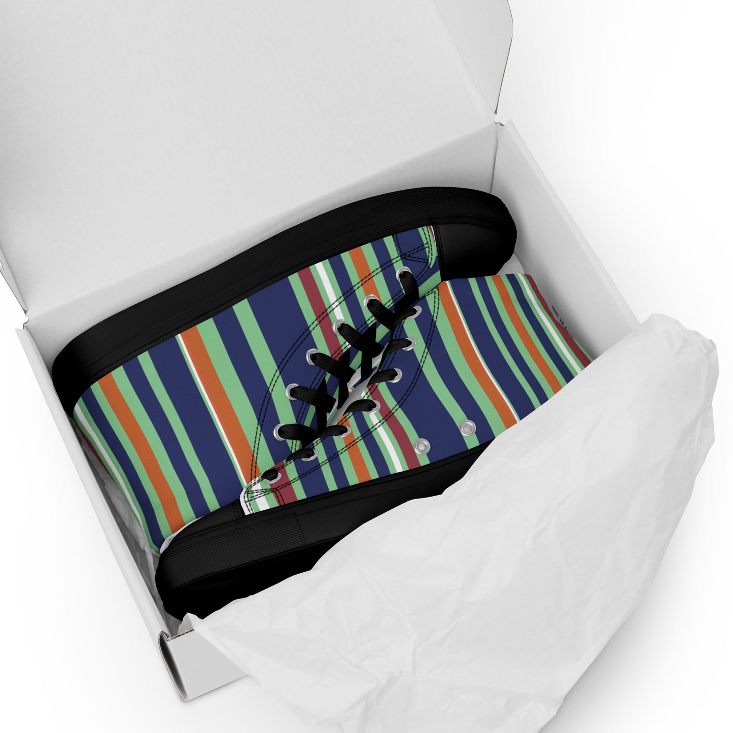 ATTITUDE. Women’s high top canvas shoes. PERSPECTIVE IS THE KEY.