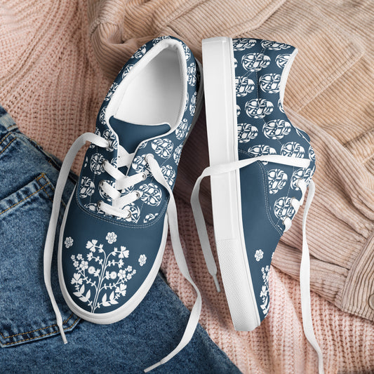ROOTS! Women’s lace-up canvas shoes. Blue.